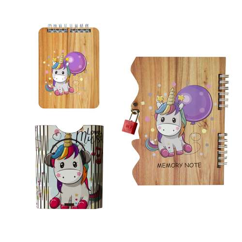 بسته لوازم تحریر مدل تکشاخ یونیکورن