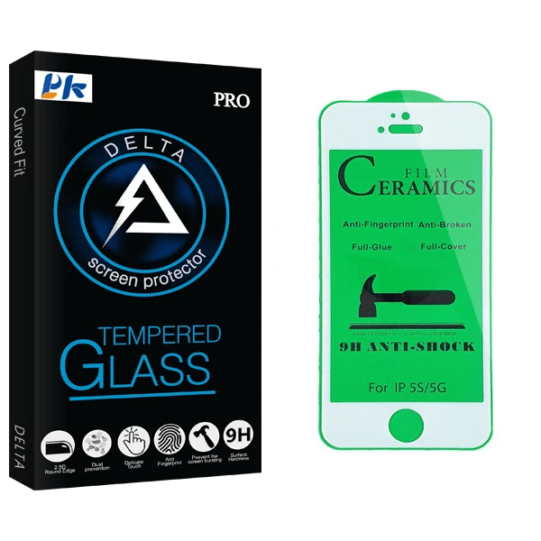 محافظ صفحه نمایش سرامیکی پی کی مدل Delta Glass مناسب برای گوشی موبایل اپل iPhone 5
