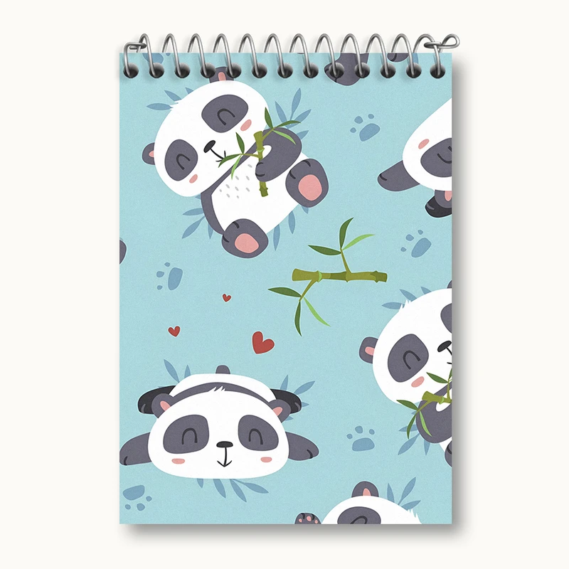 دفتر یادداشت 50 برگ خندالو طرح پترن پاندا کد N4052