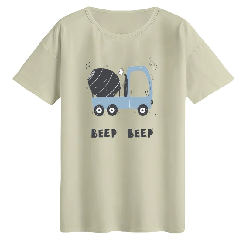 تی‌شرت لانگ آستین کوتاه زنانه مدل ماشین کار کد۹