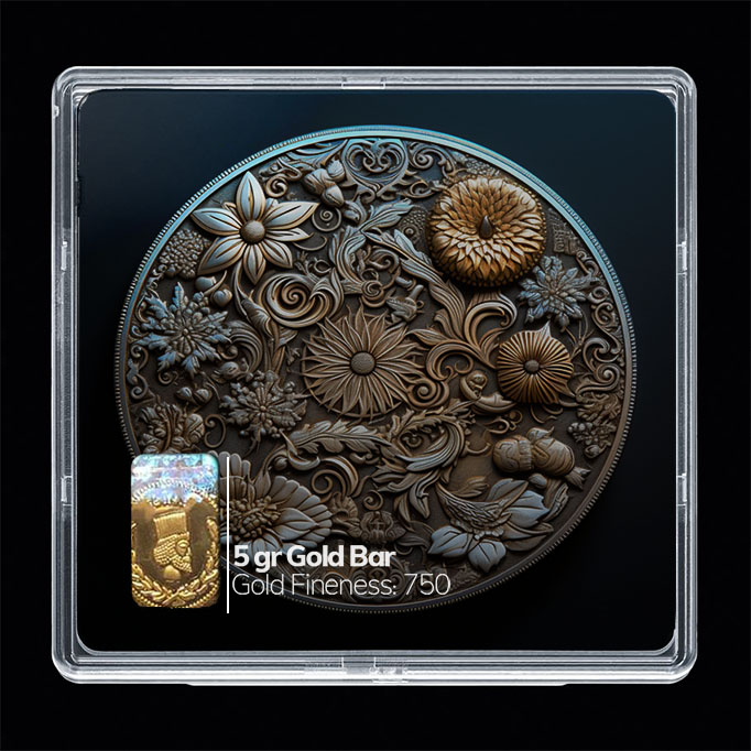 شمش طلا 18 عیار مدوپد مدل سکه مینیاتوری کد SG10737