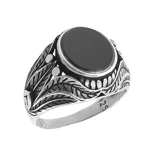 انگشتر نقره مردانه مدل باب سلطان