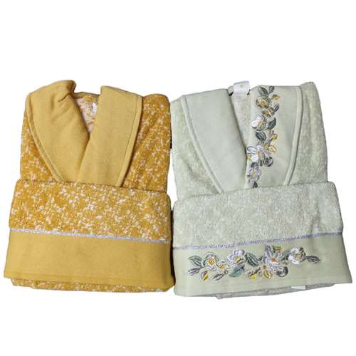 ست حوله پالتویی 6 پارچه ازدیلک مدل Daffodil