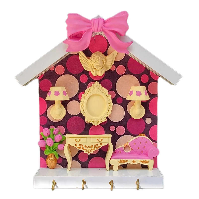 جاکلیدی دیواری چوبی مدل حباب رنگی