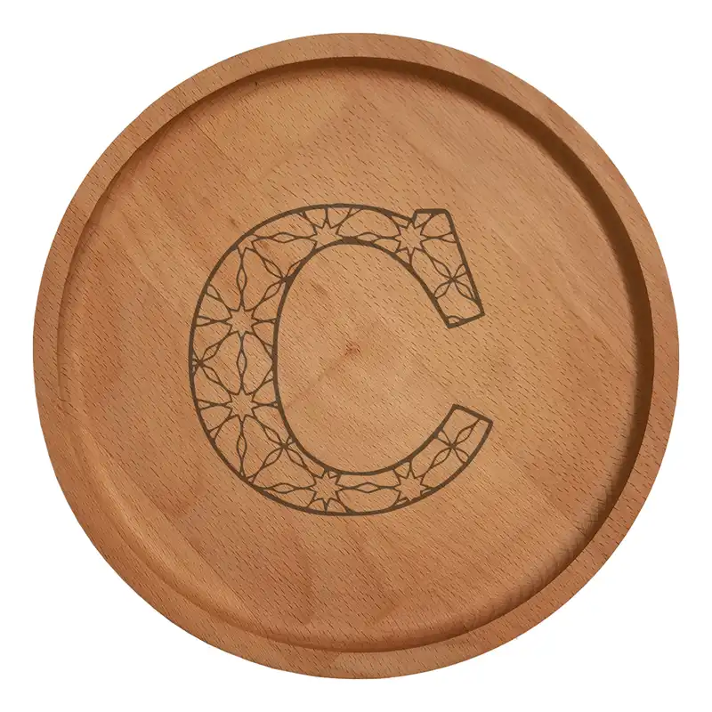 بشقاب چوبی مدل حرف c