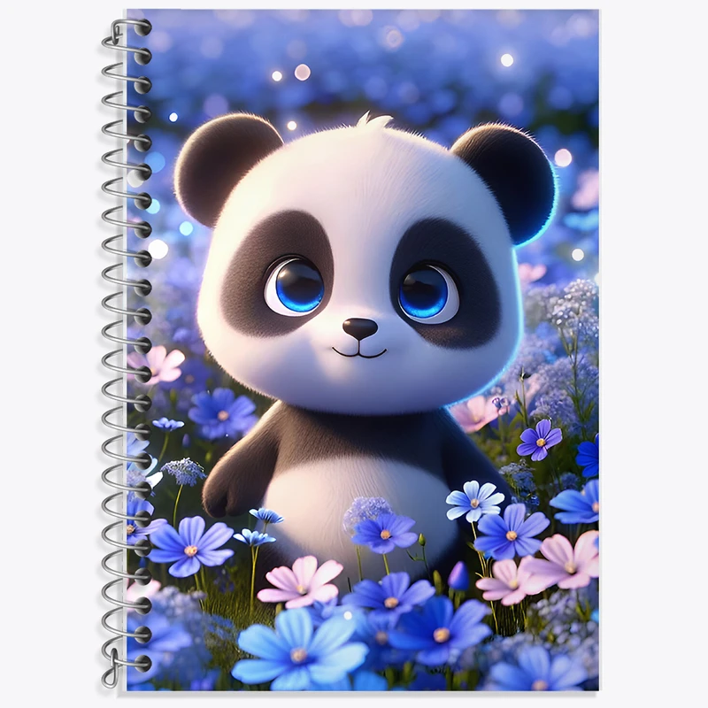 دفتر زبان 50 برگ خندالو مدل سه خط طرح پاندای بامزه کد F7851