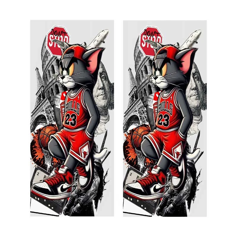 برچسب ستون خودرو طرح تام وجری کد BS0102 بسته دو عددی