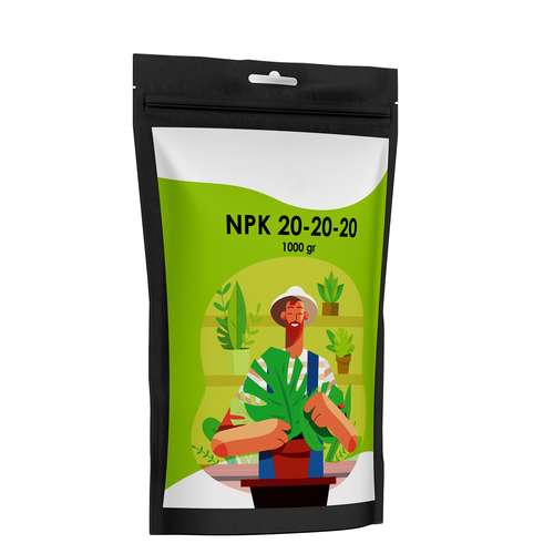 کود کامل گیاهان آپارتمانی مدل NPK 20-20-20 وزن 1 کیلوگرم