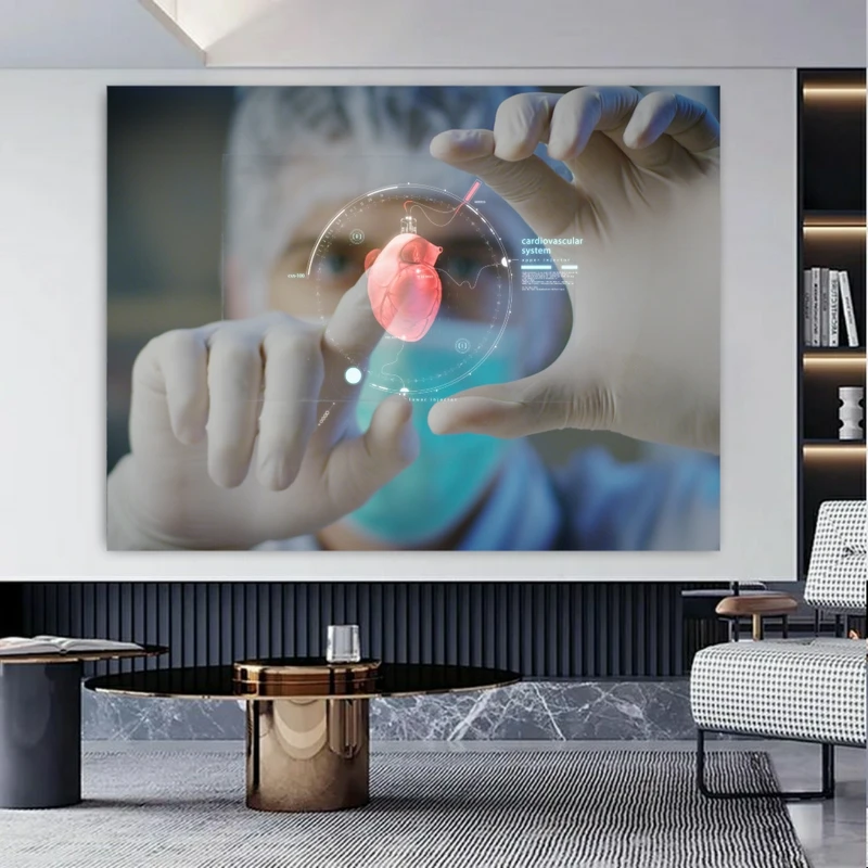 تابلو بوم طرح مخمل پزشکی مدل قلب دیجیتال کد GR1341