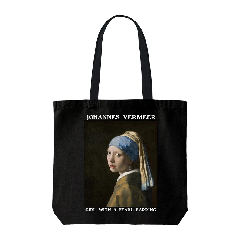 ساک خرید ترمه طراحان ایده مدل دختری با گوشواره مروارید از ورمر کد art0569 - S