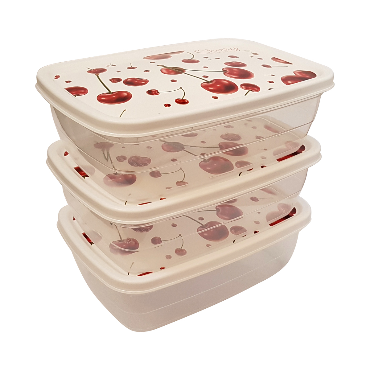 ظرف نگهدارنده هوبی لایف مدل Cherry کد Deco12 بسته 3 عددی