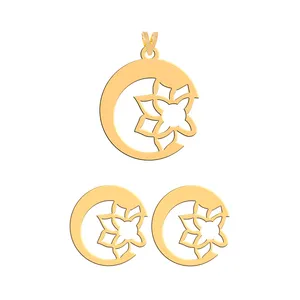 نیم ست طلا 18 عیار زنانه فرشته طرح گل WHSL-000207