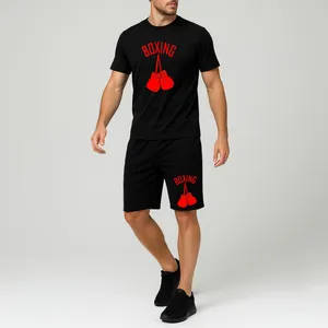 ست تیشرت آستین کوتاه و شلوارک راحتی مردانه مدل A20 طرح BOXING