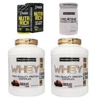 پروتئین وی فارماتک - 1818 گرم بسته 2 عددی به همراه کراتین مونوهیدرات فارماتک - 300 گرم به همراه مولتی ویتامین فارماتک- بسته 60 عددی