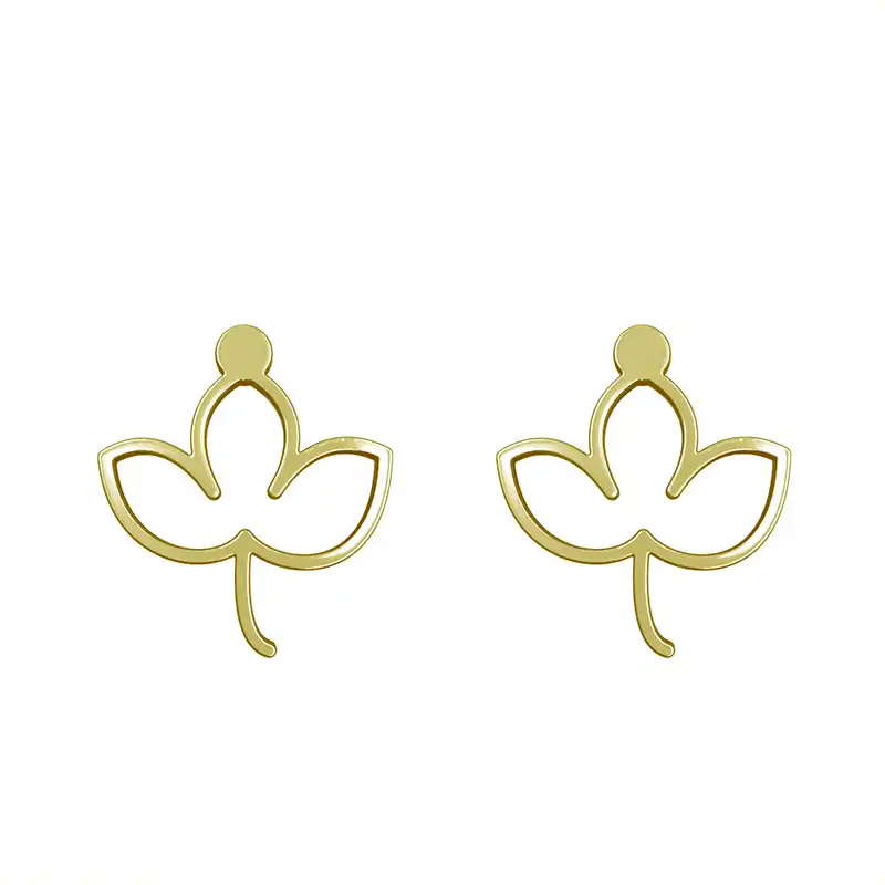 گوشواره طلا 18 عیار زنانه مدوپد مدل برگ کد GA1-16032