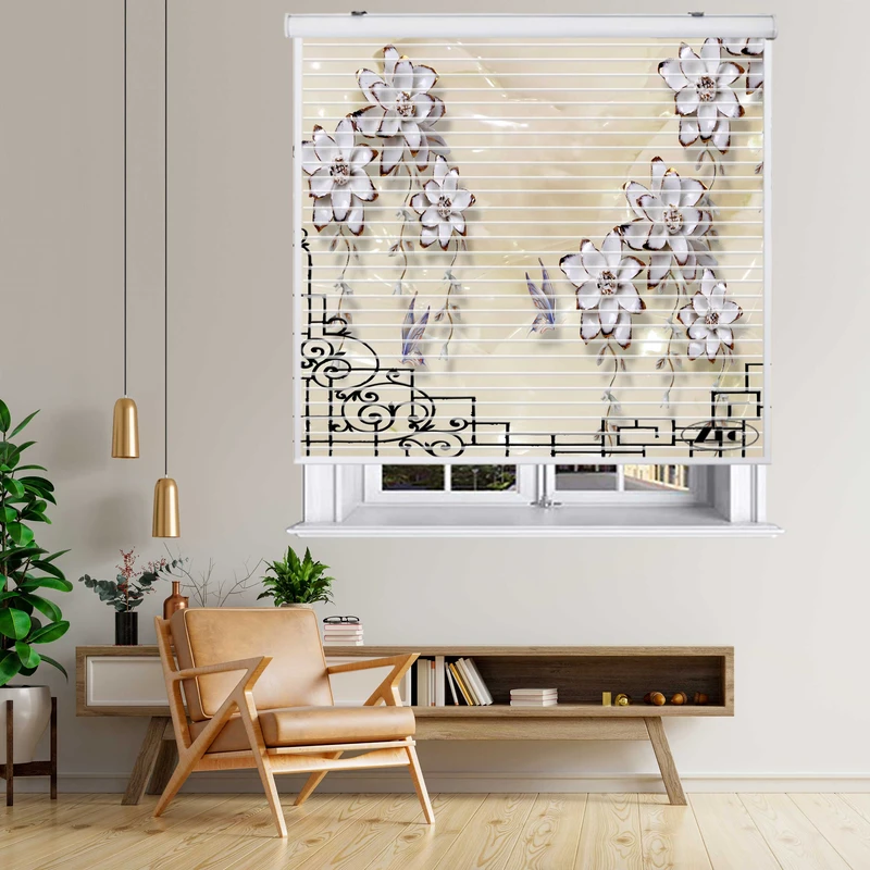 پرده زبرا زیو مدل سیلوئت 3D1398 سایز 150x150 سانتی متر