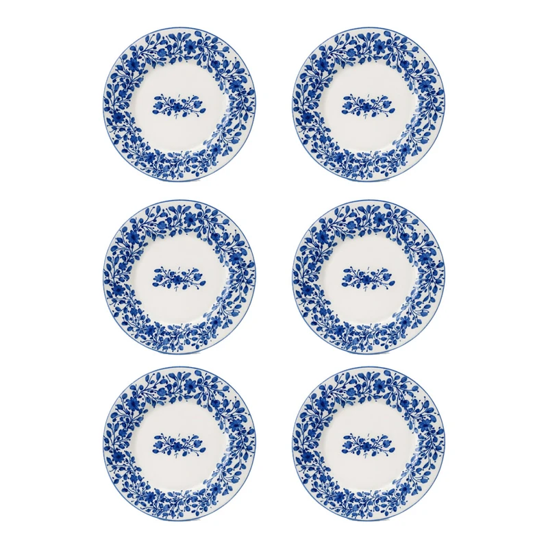 بشقاب غذاخوری مدل گل نسترن مجموعه 6 عددی