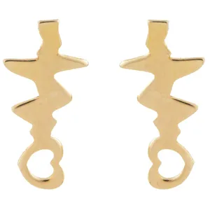 گوشواره طلا 18 عیار زنانه الن نار مدل 0697