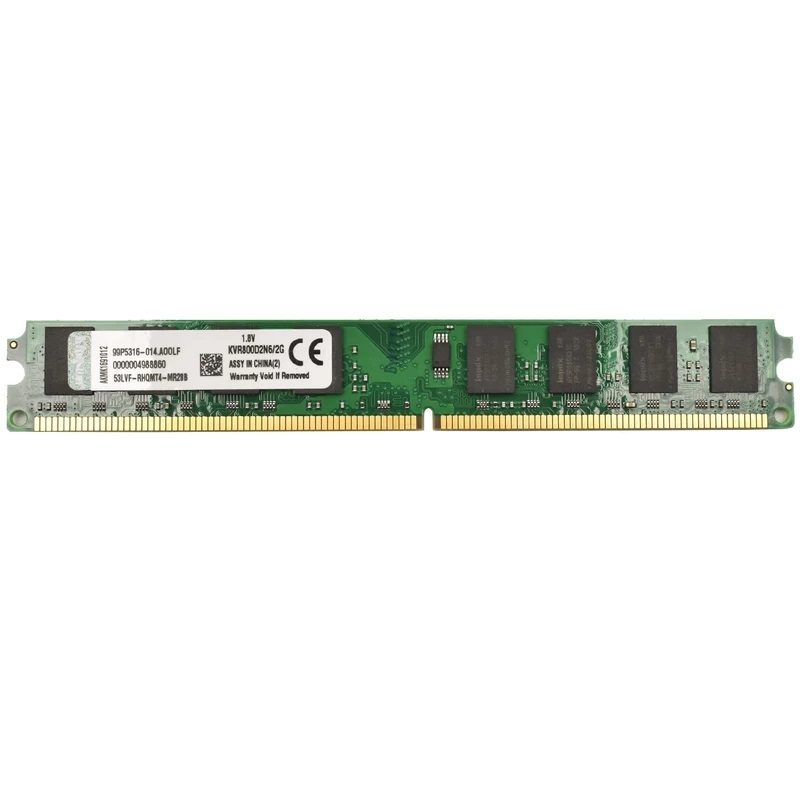 رم دسکتاپ DDR2 تک کاناله 800 مگاهرتز CL6 کینگستون مدل slim ظرفیت 2 گیگابایت