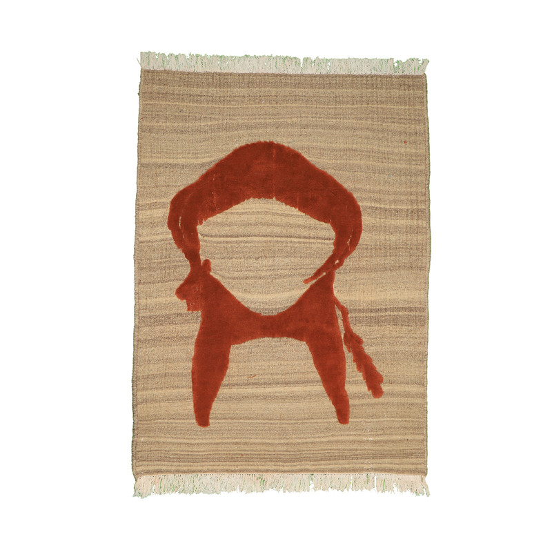 گلیم فرش دستبافت یک و نیم متری مدل بز شوشتر زمینه کرم کد 4031239