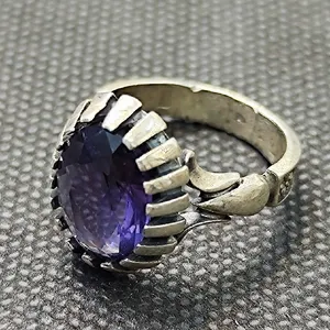 انگشتر نقره مردانه مدل آمیتیست کد p909