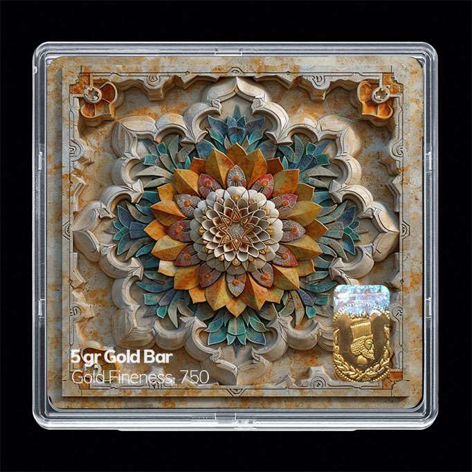 شمش طلا 18 عیار مدوپد مدل نوروز و سال نو کد SG11615