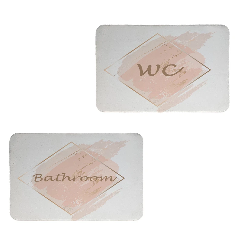   پادری طرح حمام و سرویس بهداشتی کد 8699 سایز 80x50 سانتی متر مجموعه دو عددی