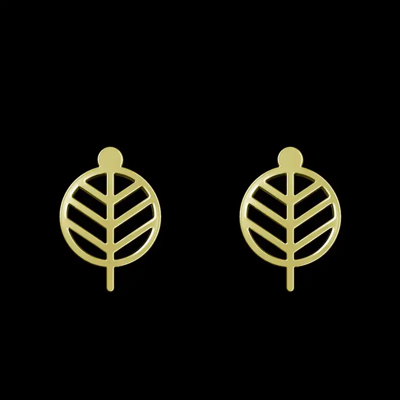 گوشواره طلا 18 عیار زنانه مدوپد مدل برگ کد GA1-15939