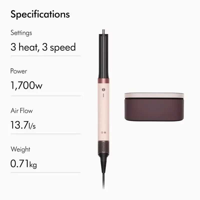 خرید و قیمت سشوار برسدار حالتدهنده دایسون مدل Coanda 2X HS09 با توان 1700 وات، تنظیمات دما چهار حالته، تنظیم سرعت سه سرعته، فناوری Coanda2X بدون حرارت آسیبزا، موتور دیجیتال Hyperdymium، سیستم ضدگره و ضد الکتریسیته ساکن، همراه با 6 سری متنوع و کیف نگهدارنده