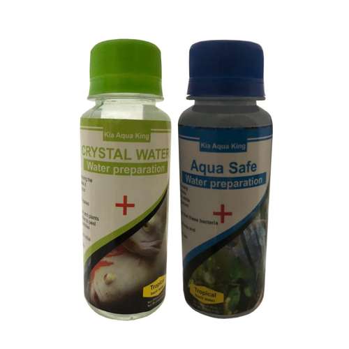 محلول آماده ساز آب آکواریوم مدل AS-12 حجم 120 میلی لیتر به همراه محلول شفاف کننده آب آکواریوم