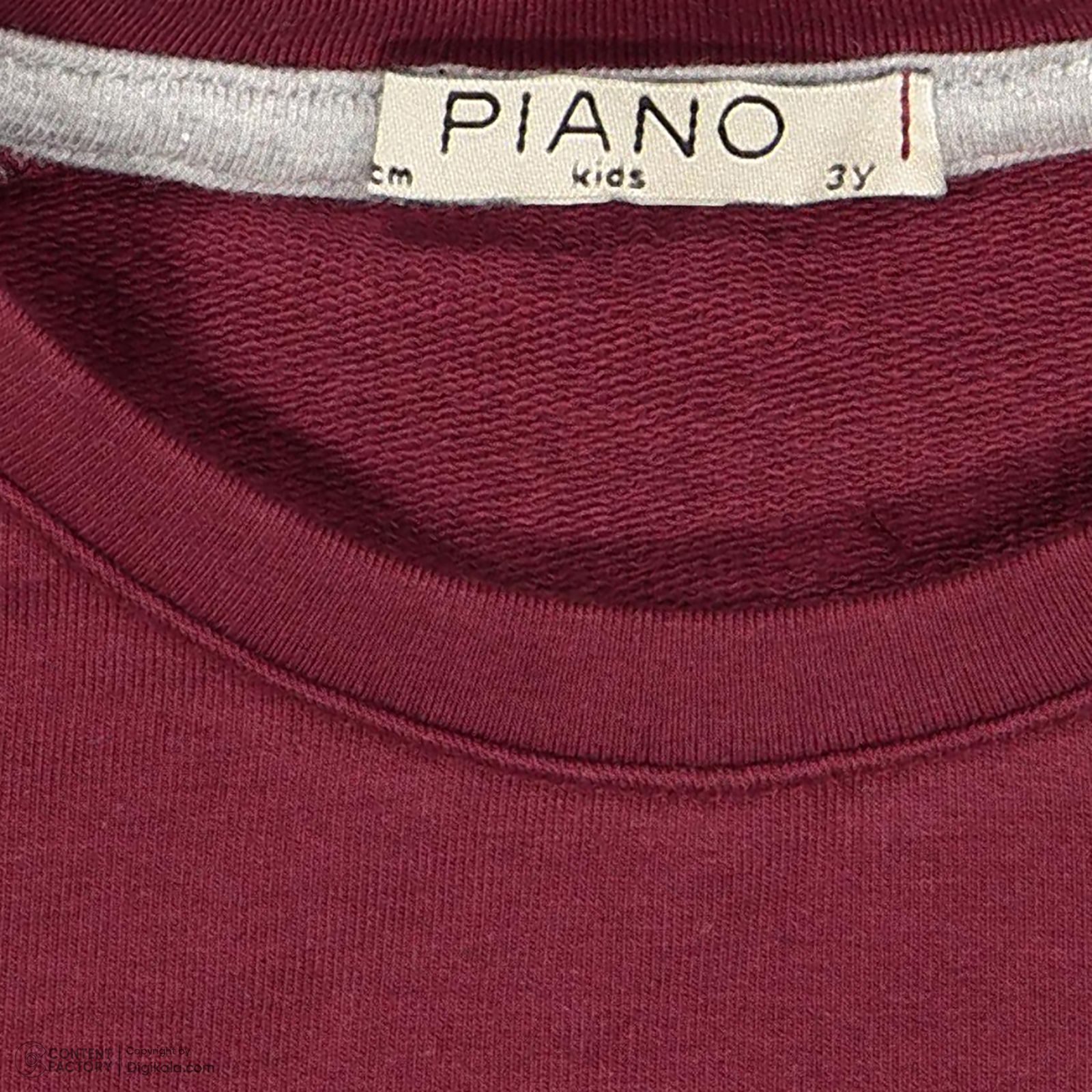سویشرت دخترانه پیانو مدل 1644 رنگ زرشکی -  - 5