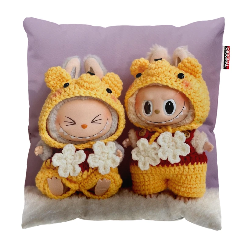 کوسن پاد آفرین مدل عروسک لبوبو کد PK301821 سایز 30*30 سانتی متر