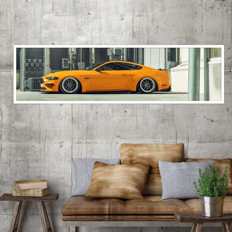 تابلو بکلیت طرح اتومبیل ماشین فورد مستانگ مدل کشیده W-7862