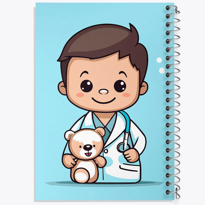 دفتر مشق 100 برگ خندالو طرح پزشک و پرستار کودکانه کد 36484