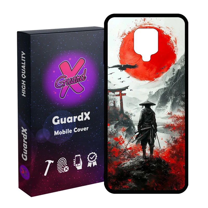 کاور گارد ایکس طرح سامورایی مدل Glass10807 مناسب برای گوشی موبایل شیائومی Redmi Note9 Pro/Note 9 Pro Max/Redmi Note 9S/MI Poco M2 Pro