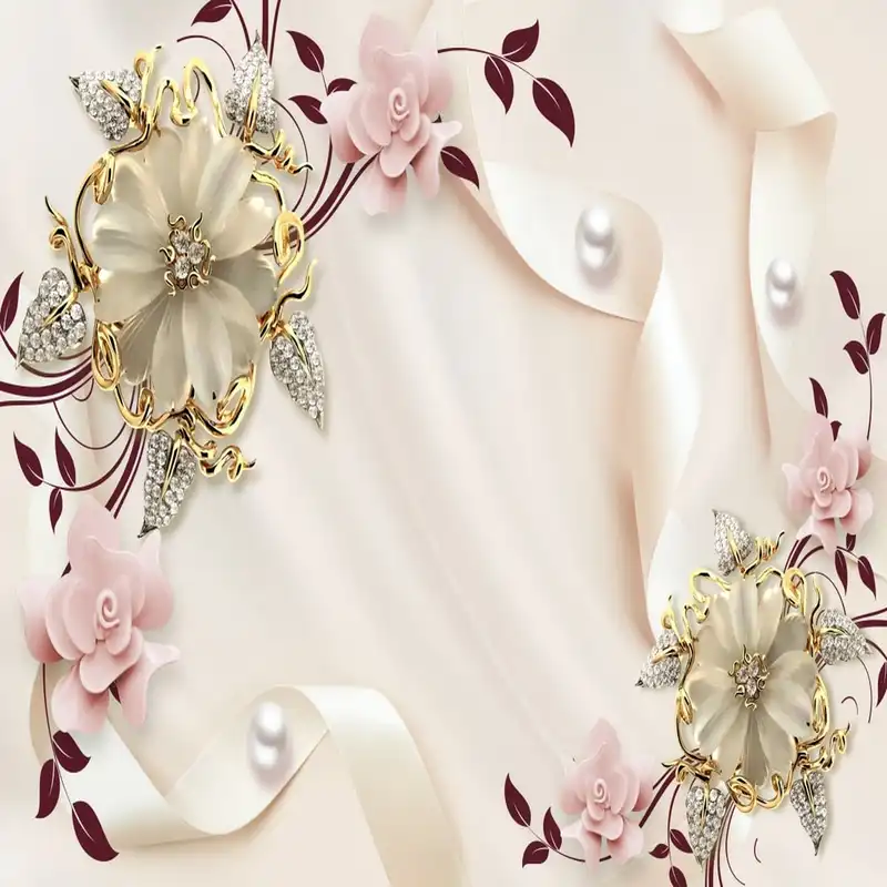 پوستر دیواری سه بعدی طرح گل مدل AT1110