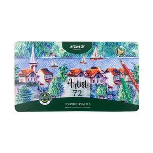 مداد رنگی 72 رنگ آریا مدل آرتیست جعبه فلزی کد 072