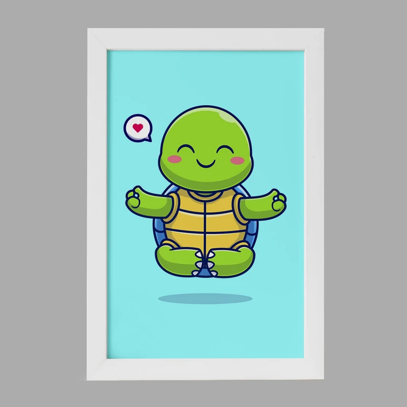 تابلو خندالو مدل حیوانات بامزه لاکپشت کد 29442