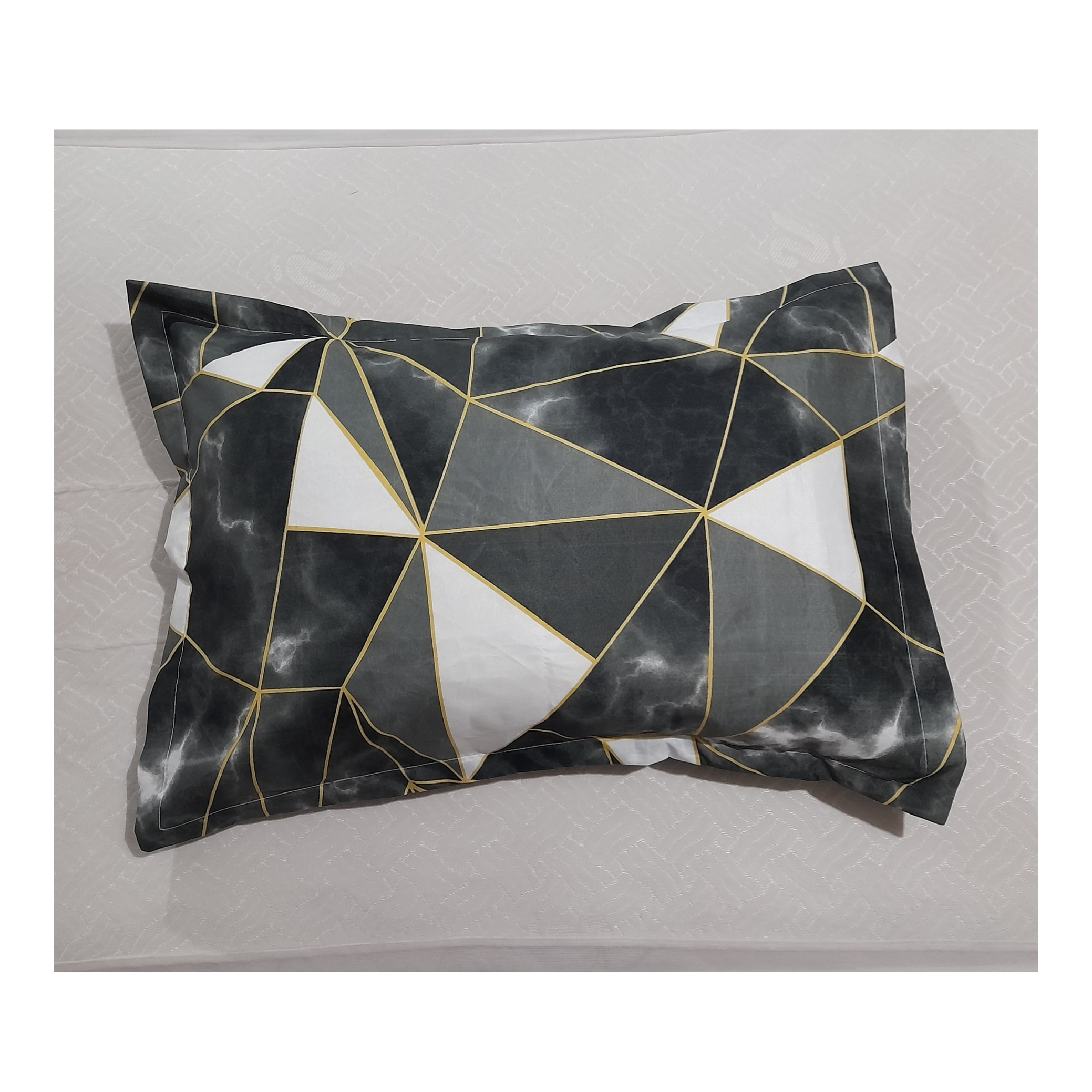 سرویس ملحفه مدل ماربل هندسی کد ni03057 یک نفره دوتکه