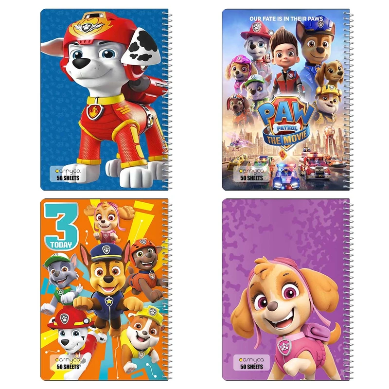 دفتر نقاشي 50 برگ کارنيکا طرح سگ های نگهبان paw patrol کد 68667 مجموعه 4 عددی