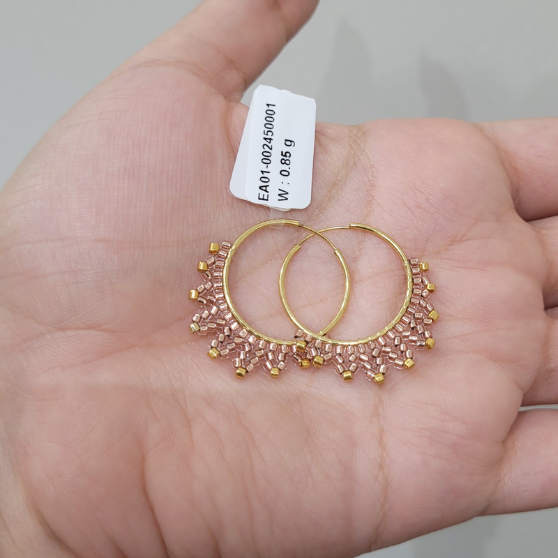 گوشواره حلقه‌ای طلا 18 عیار زنانه مان گالری مدل  میوکی کد EA01-0024500 - 3