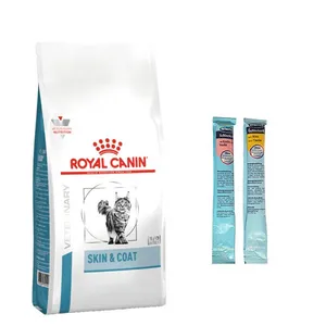 غذا خشک گربه رویال کنین مدل Skin & Coat وزن ۱.۵ کیلوگرم به همراه بستنی گربه