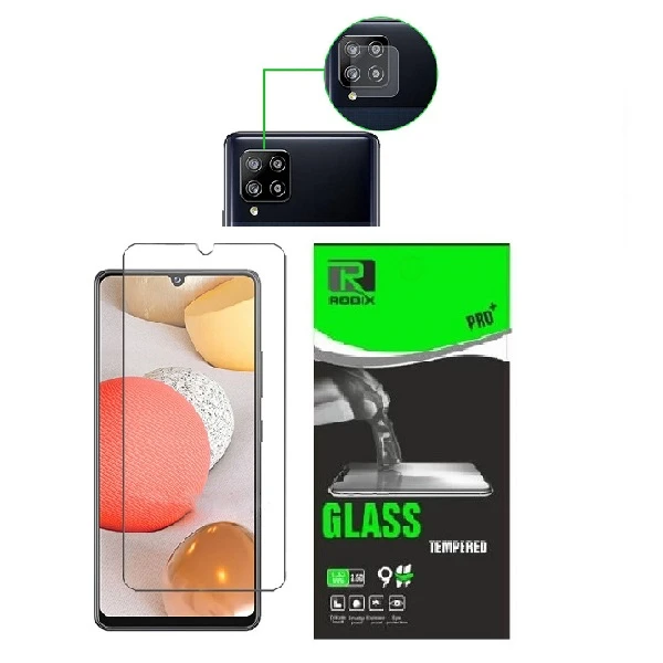 محافظ صفحه نمایش روبیکس مدل SA-A42 مناسب برای گوشی موبایل سامسونگ Galaxy A42 به همراه محافظ لنز دوربین