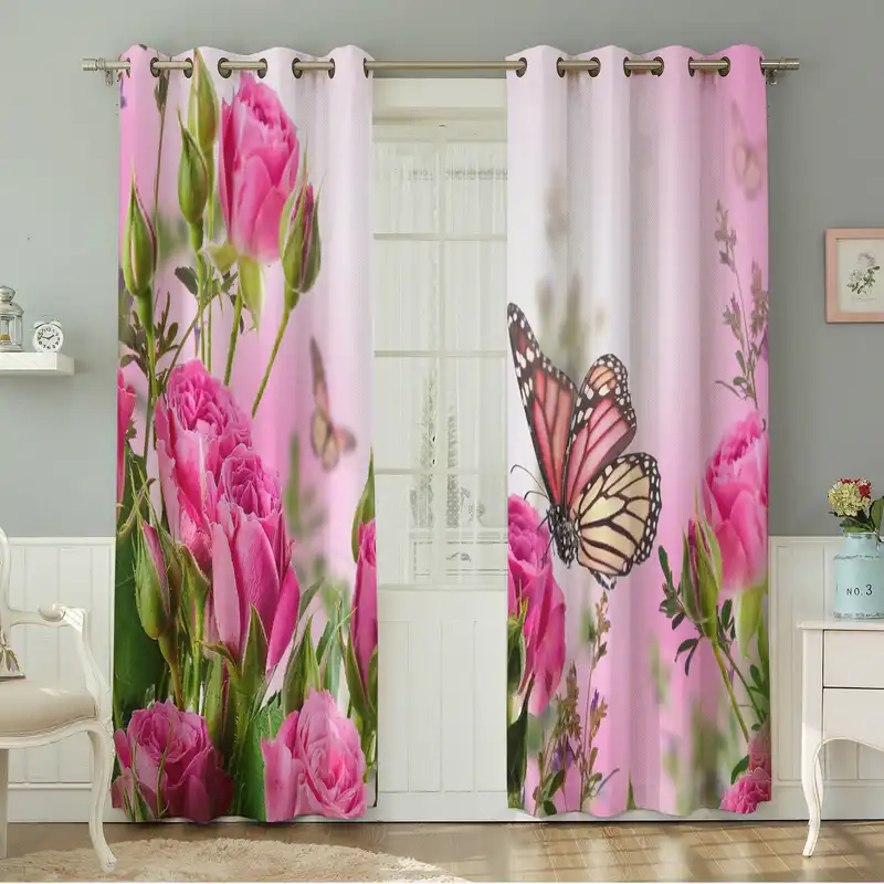 پرده نیروانا طرح گل مدل مخمل کد 8004سایز 140×280 سانتی متر