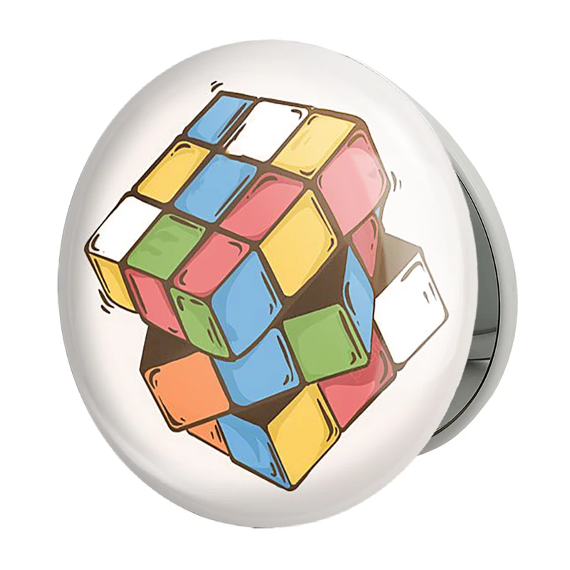 آینه جیبی خندالو طرح مکعب روبیک مدل تاشو کد 27808 