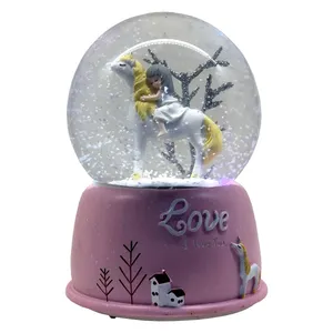 گوی موزیکال مدل پمپی شاهزاده و اسب طرح Love کد PB4045