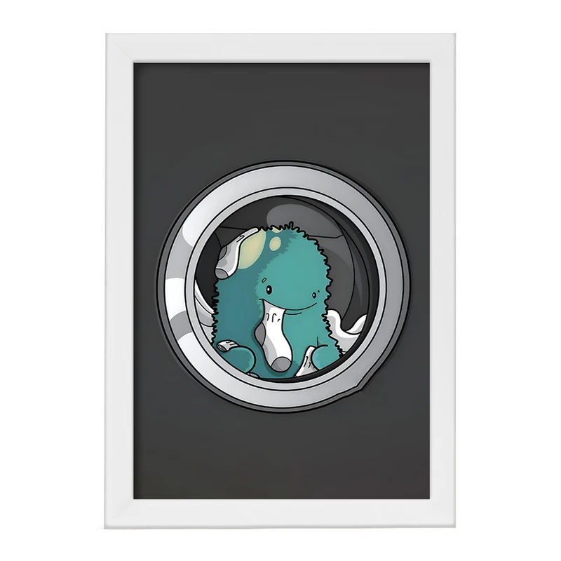 تابلو خندالو مدل هیولا در ماشین لباسشویی کد F10545