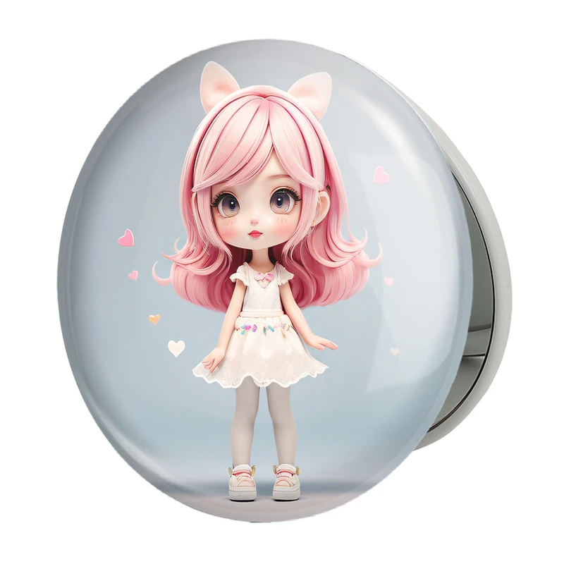 آینه جیبی خندالو طرح دخترانه (Girlish) مدل تاشو کد 36885