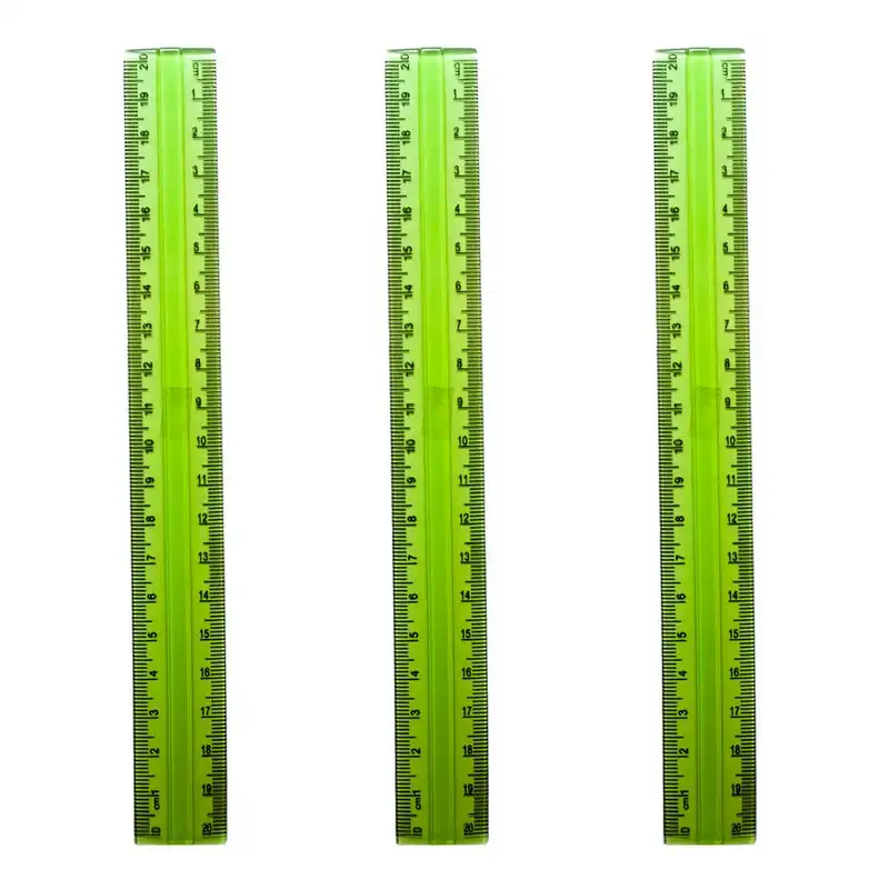 خط کش 20 سانتی متری مدل ژله ای بسته 3 عددی