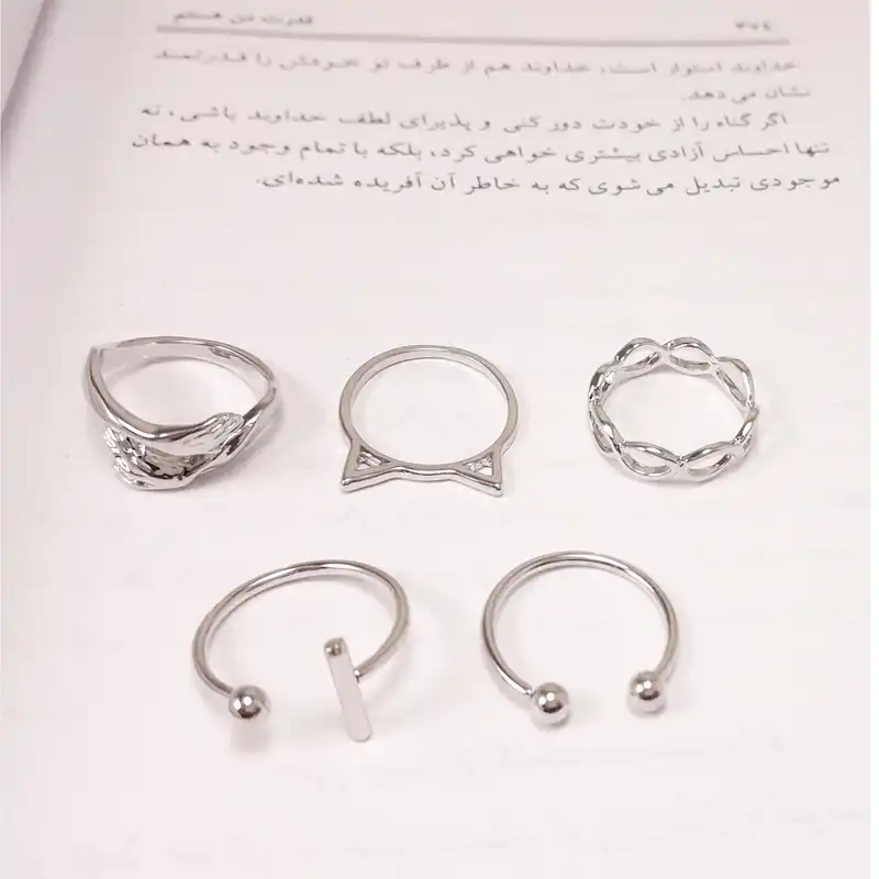 انگشتر زنانه مدل Rns34 مجموعه 5 عددی